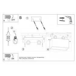 Oswietlenie-sufitowe - podwójna lampa sufitowa szara 2xgu10 40w quad maxi sl.0382 sollux 