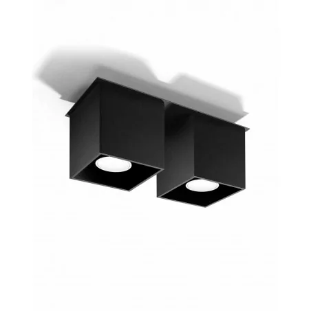 Lampy-sufitowe - podwójna lampa sufitowa czarna 2xgu10 40w quad sl.0063 sollux 