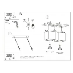 Lampy-sufitowe - podwójna lampa sufitowa czarna 2xgu10 40w quad sl.0063 sollux 