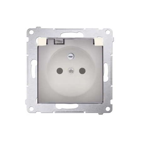 Gniazda-pojedyncze-podtynkowe - gniazdo pojedyncze z klapką w kolorze transparentnym do ramek premium kremowy dgz1bz.01/41a simon 54 kontakt-simon 