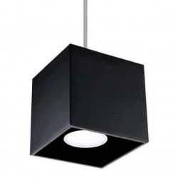 Lampy-sufitowe - lampa wisząca czarna kwadrat 10cm gu10 1x40w quad sl.0060 sollux