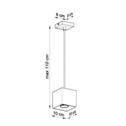 Lampy-sufitowe - lampa wisząca czarna kwadrat 10cm gu10 1x40w quad sl.0060 sollux 