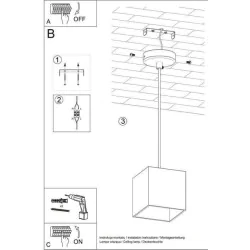 Lampy-sufitowe - lampa wisząca czarna kwadrat 10cm gu10 1x40w quad sl.0060 sollux 