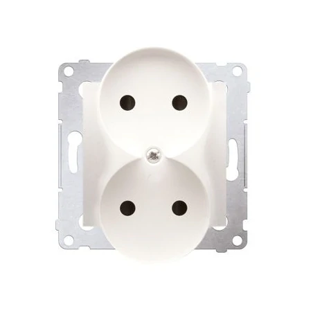 Gniazda-podwojne-podtynkowe - gniazdo podwójne bez uziemienia z przesłonami torów do ramek premium kremowy dg2mz.01/41 simon 54 kontakt-simon 