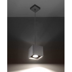 Lampy-sufitowe - szare oświetlenie wiszące kwadratowe 1x40w gu10 quad sl.0061 sollux 