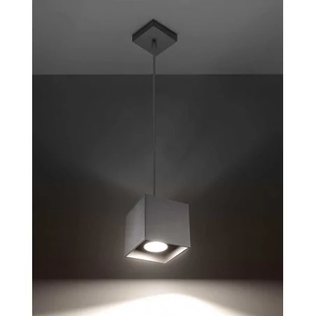 Lampy-sufitowe - szare oświetlenie wiszące kwadratowe 1x40w gu10 quad sl.0061 sollux 