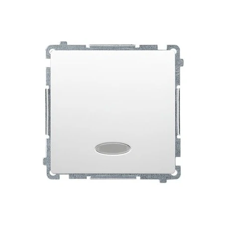 Wylaczniki-jednobiegunowe - biały włącznik jednobiegunowy z niebieskim podświetleniem led bw1zl.01/11 simon basic kontakt-simon 