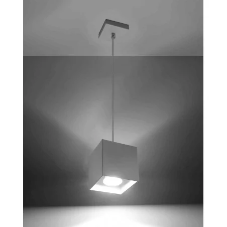 Lampy-sufitowe - kwadratowa lampa wisząca biała max 110cm 140w gu10 quad sl.0062 sollux 