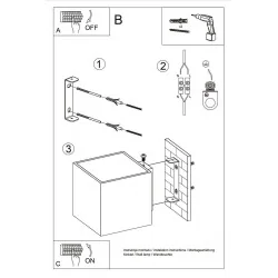 Kinkiety-do-salonu - lampa sufitowa antracytowa kwadrat 10cm 1x40w gu10 quad sl.0567 sollux 