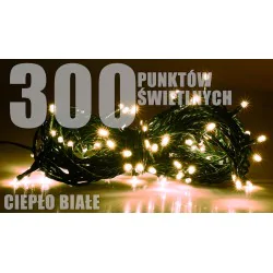 Oswietlenie-choinkowe - lampki choinkowe zewnętrzne 300szt led ciepło białe lz-eco-led-300 cb ch/0133 rum-lux 