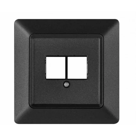 Gniazda-telefoniczne - pokrywa gniazda podwójnego 2× rj45 1906300111 antracytowa a6004.9 emos 