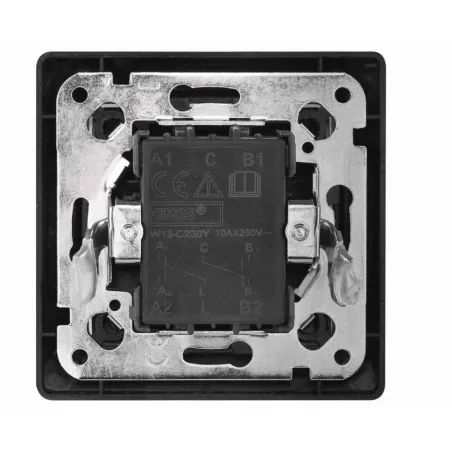 Wylaczniki-schodowe - wyłącznik schodowy podwójny 2p ip20 antracyt 1906200108 a6100.8 emos 