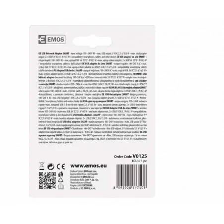 Przewody-przedluzacze-rozgalezniki - zasilacz usb smart 3,1a (15w) max. v0125 emos 