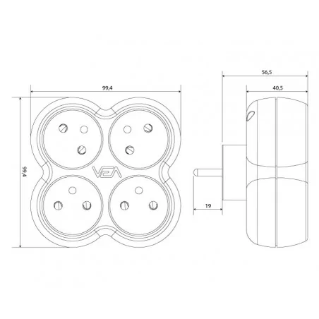 Rozgalezniki - rozgałęźnik mieszkaniowy 4 gniazda z uziemieniem ro/0016 rum-lux 