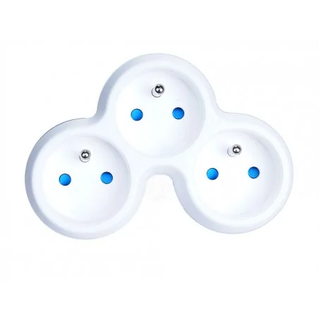 Rozgalezniki - biały rozgałęźnik mieszkaniowy 3 gniazda z uziemieniem ro/0015 rum-lux 