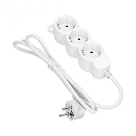 Listwy-zasilajace - przedłużacz potrójny z uziemieniem w wersji schuko biały 3m or-ae-13145(gs)/w/3m orno 