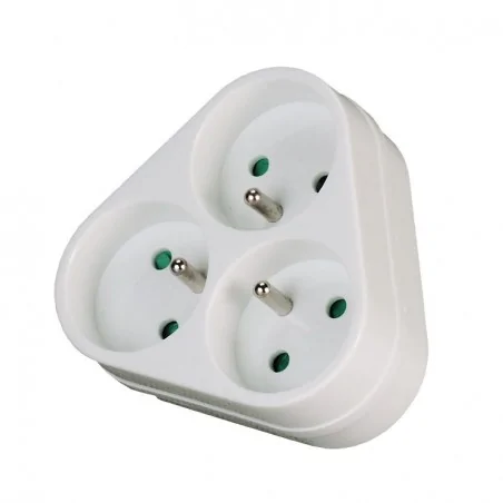 Rozgalezniki - biały rozgałęźnik potrójny z uziemieniem z-3 rum-lux 