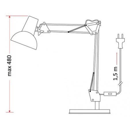 Lampki-biurkowe - lampka biurkowa szkolna ruchoma e27 omega lb/0212 rum-lux 