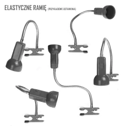 Lampki-biurkowe - lampka na biurko z klipsem - elastyczne ramię e14 40w lb/0093 rum-luw 