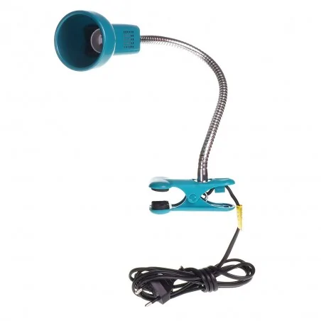 Lampki-biurkowe - niebieska lampka biurkowa z klipsem 1xe14 40w lb/0092 rum-lux 