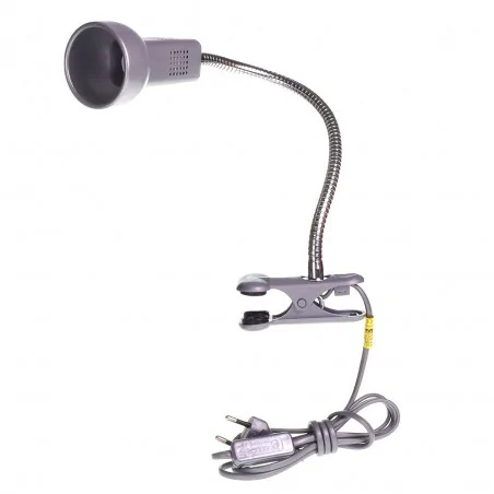Lampki-biurkowe - oświetlenie na biurko z klipsem srebrne 1x40w e14 lb/0090 rum-lux 