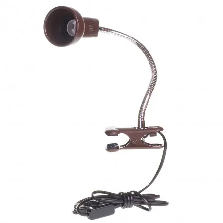 Lampki-biurkowe - elastyczna lampka biurkowa na klipsa brązowa 1x40w e14 lb/0085 rum-lux 