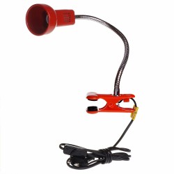 Lampki-biurkowe - czerwona lampka stołowa na klipsa elastyczna 1x40w e14 lb/0087 rum-lux 