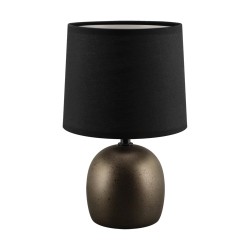 Lampki-nocne - lampka na stolik nocny z czarnym abażurem e14 1x max.40w atena e14 c black 04056 ideus