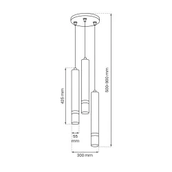 Lampy-sufitowe - oświetlenie wiszące czarno - złote 50-90cm 3xgu10 joker mlp8918 eko-light 