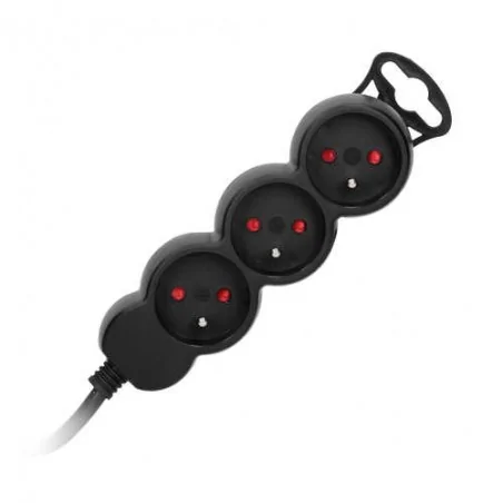 Listwy-zasilajace - czarny przedłużacz 3-krotny w kolorze czarnym 1,5m or-ae-13145/b/1,5m orno 