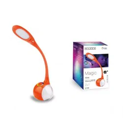 Lampki-biurkowe - pomarańczowa lampka biurkowa z rgb w podstawie us013 magic 2w1 neutralna nilsen 