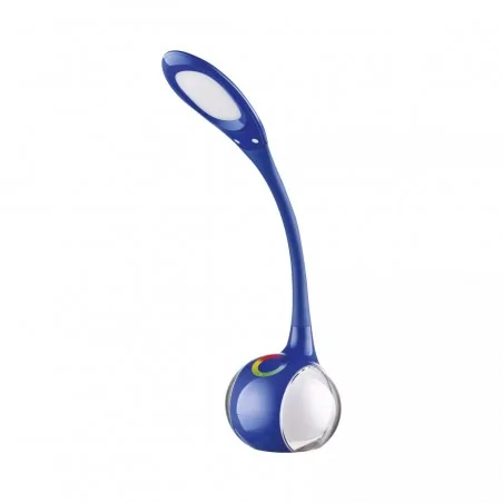 Lampki-biurkowe - niebieska nowoczesna lampka biurkowa z rgb w podstawie us010 magic 2w1 neutralna 7w nilsen 