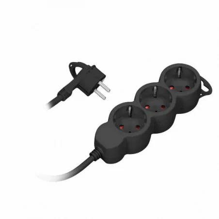 Listwy-zasilajace - przedłużacz listwowy potrójny w wersji schuko czarny 1,5m or-ae-13145(gs)/b/1,5m orno 