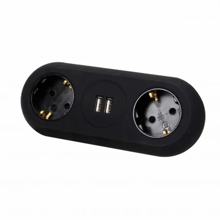 Gniazda-meblowe - gniazdo meblowe schuko z ładowarką usb 2 gniazda 2p+z 2xusb  or-ae-13133(gs)/b orno 