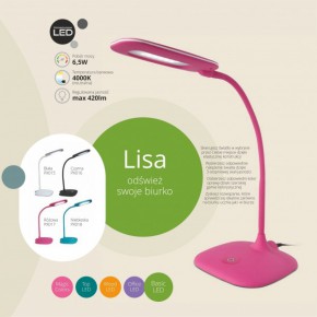 Lampki-biurkowe - ledowa lampka na biurko różowa elastyczna 6,5w 4000k 420lm lisa px017e nilsen 