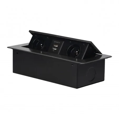 Gniazda-meblowe - gniazda meblowe wpuszczane w blat + ładowarka usb 2x2p+z or-ae-13109/gr orno 