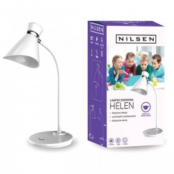 Lampki-biurkowe - biała lampka na biurko 40w e27 helen bl002 nilsen 