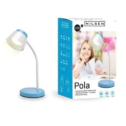 Lampki-biurkowe - biało-niebieska lampka led ściemnialna6w 4000k 320lm pola nilsen 