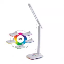 Lampki-biurkowe - us011e wąska lampka biurkowa ze światłem rgb w podstawie 8w zmienna barwa magic slim nilsen 