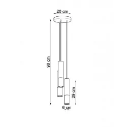 Lampy-sufitowe - lampa wisząca potrójna czarno-miedziana 3xgu10 loopez sl.0949 sollux 