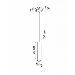 Lampy-sufitowe - lampa wisząca stalowa tuba 100cm 1xgu10 loopez sl.0952 sollux 