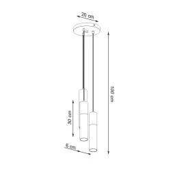 Lampy-sufitowe - okrągłe oświetlenie wiszące biało-drewniane 3xgu10 pablo sl.1013 sollux 