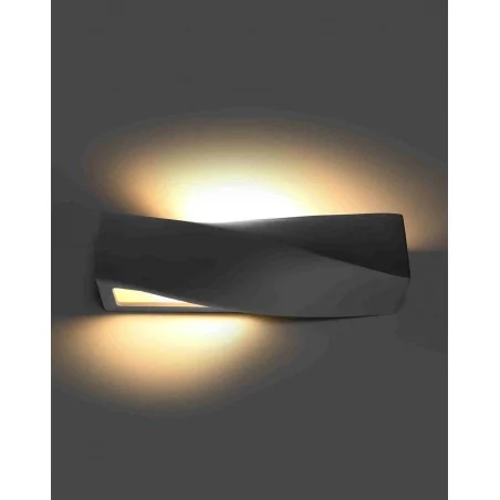 Kinkiety-do-salonu - ceramiczny kinkiet szary o dwustronnym świeceniu 1xe27 sigma sl.0869 sollux 