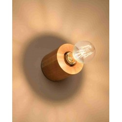 Kinkiety-do-salonu - drewniana lampa ścienna okrągła 10cm 1xe27 salgado sl.0673 sollux 