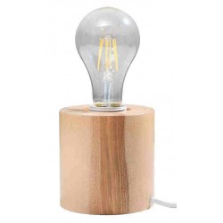 Lampki-biurkowe - okrągła lampa biurkowa z naturalnego drewna 1xe27 salgado sl.0674 sollux