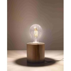 Lampki-biurkowe - okrągła lampa biurkowa z naturalnego drewna 1xe27 salgado sl.0674 sollux 