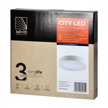 Oprawy-sufitowe - natynkowa oprawa downlight led 18w 1600lm 4000k city ad-od-6058wlx4 orno 