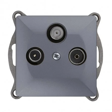 Gniazda-antenowe - giazdo abonenckie "rtv" satelitarne 3db końcowe antracyt gaps-p/k perła abex 