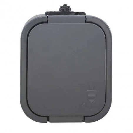 Gniazda-pojedyncze-natynkowe - natynkowe gniazdo z klapką szare ip54 b2 nt-16b2 abex 