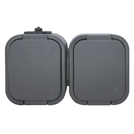 Gniazda-podwojne-natynkowe - gniazdo podwójne natynkowe do piwnicy szare b2 nt-6b2 ip54 abex 